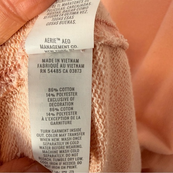 Aerie Oversized Light Peach Women's Sweatshirt Size L - Picture 5 of 6